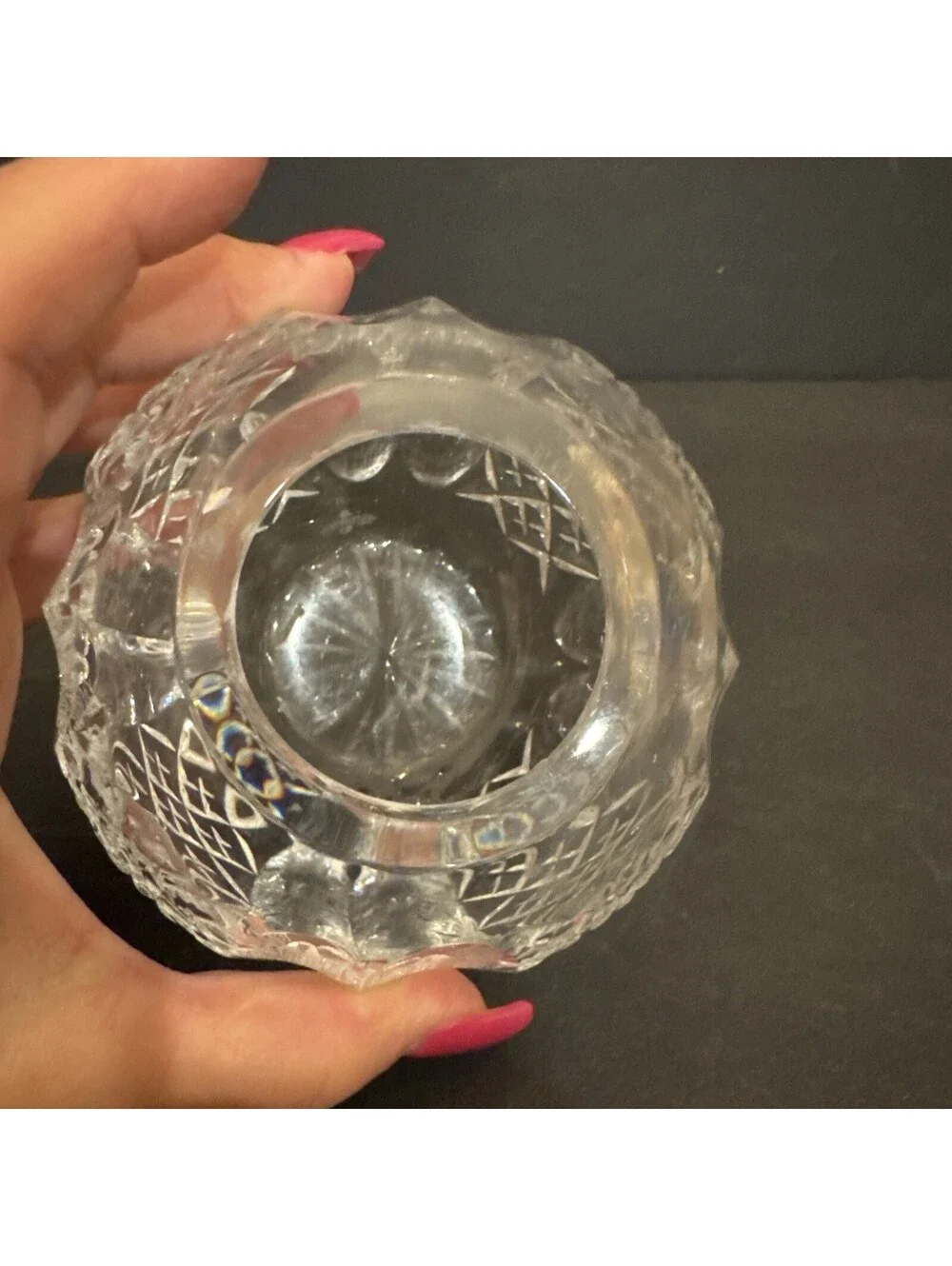 Vintage Waterford Crystal Glandore Rose Bowl Vase 3.5” H By 4” W
